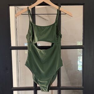 Shade & Shore Olive Green One Piece Swimsuit